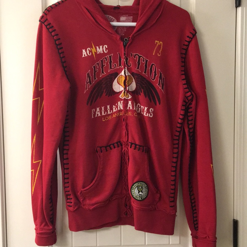 Affliction fallen angels hoodie large
